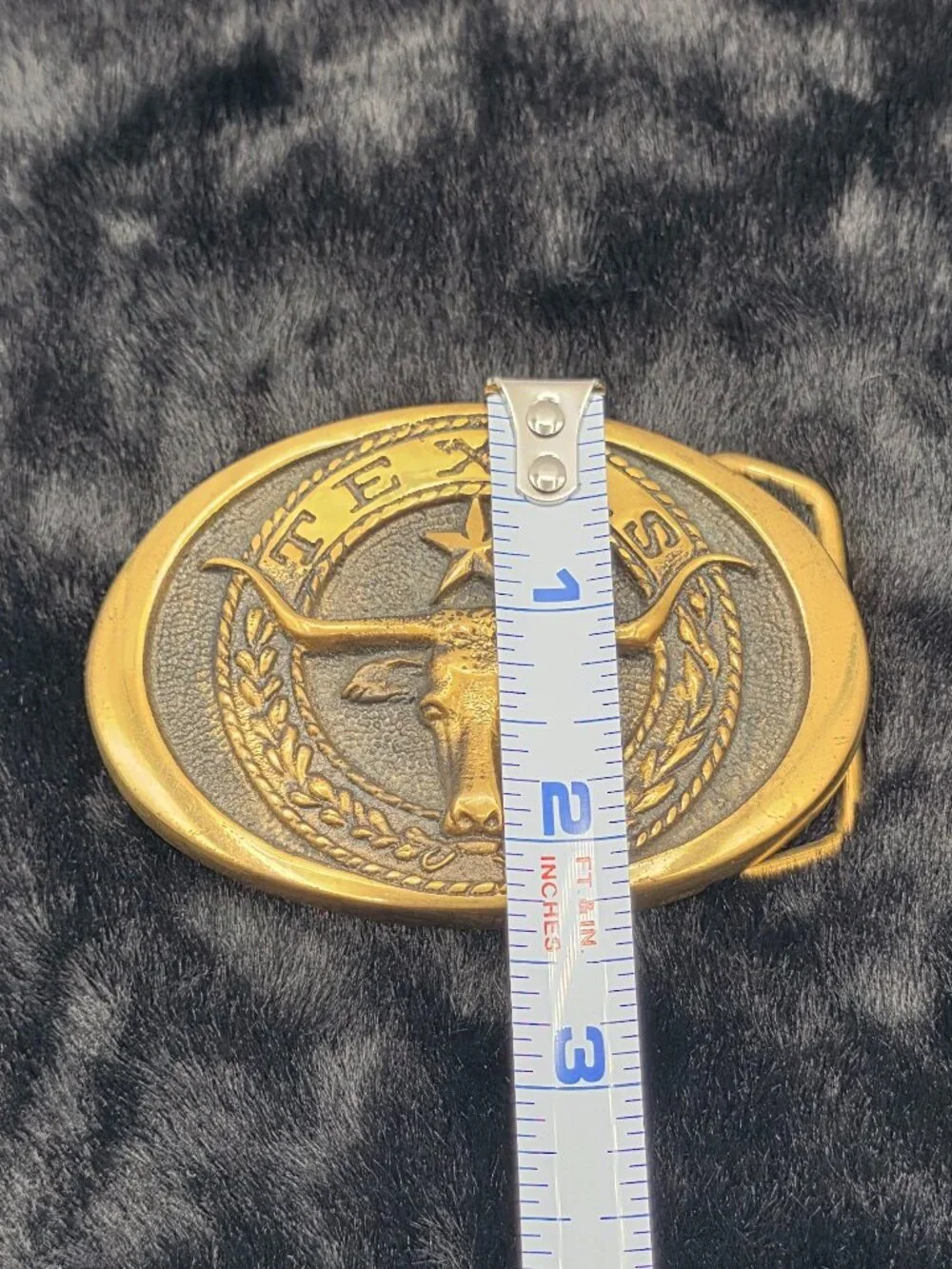 Texas Longhorn Brass Belt Buckle Vintage 1977 Heritage Mint Ltd USA Rare AE12636